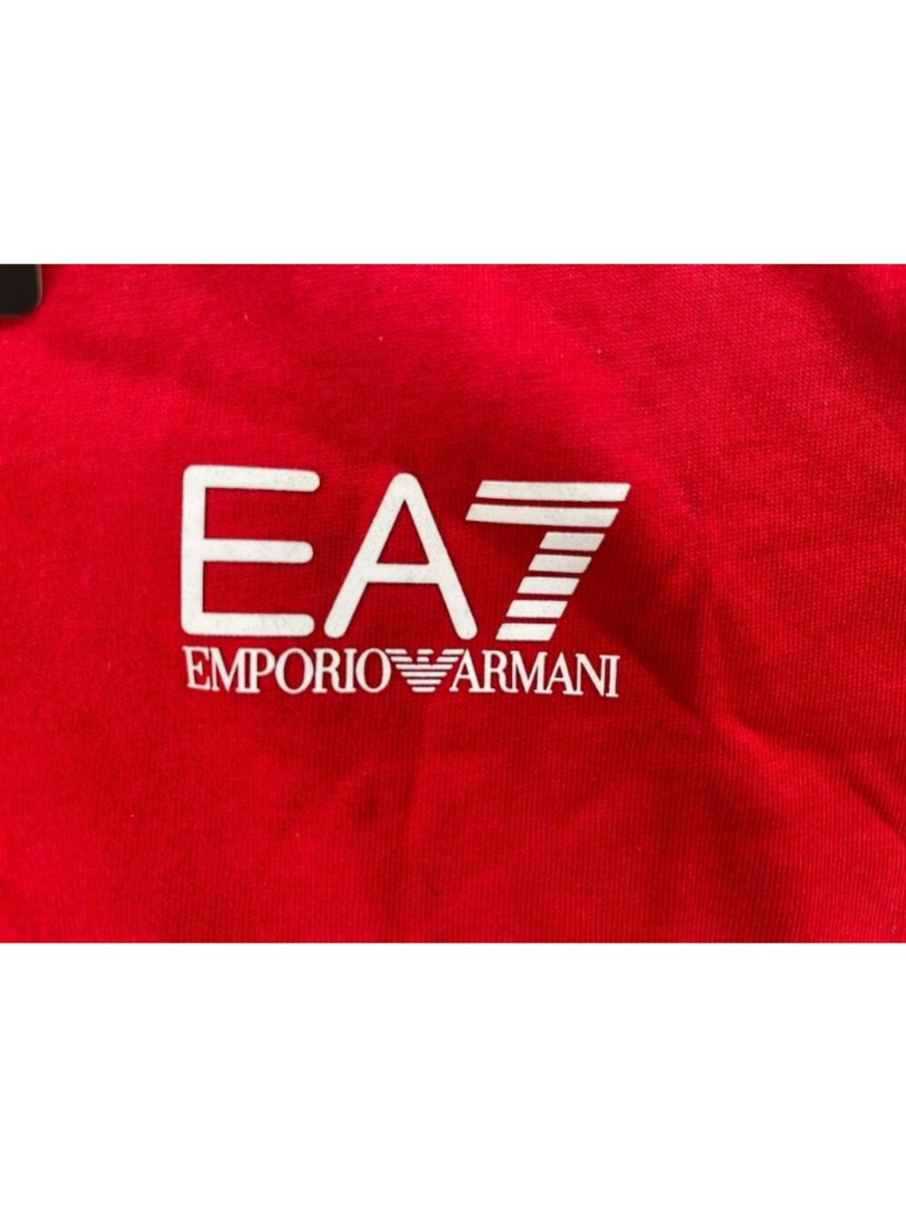 Emporio Armani EA7 Red Cotton T-Shirt Logo Design Men's Size 2XL MSRP$75 NEW - Picture 3 of 7